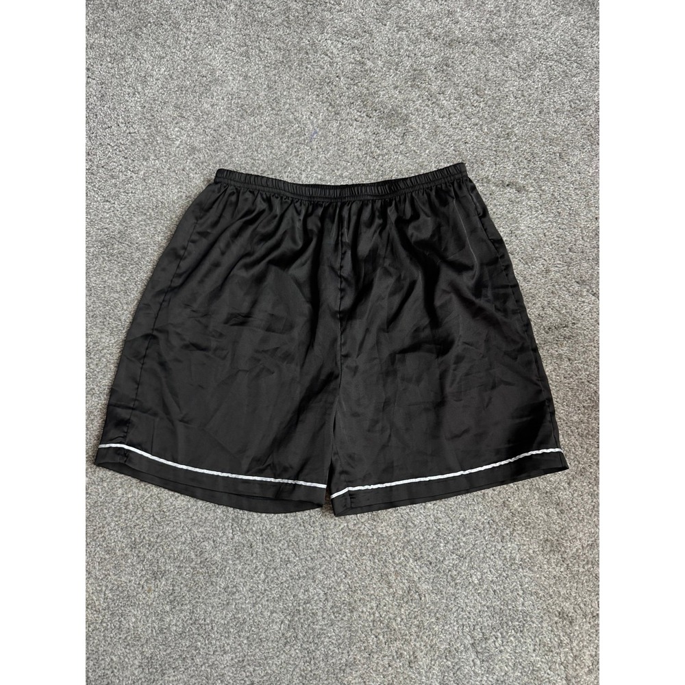 Girls Black Satin Pajama Shorts Silk Feel Sleepwear Size 12-13Y 160
